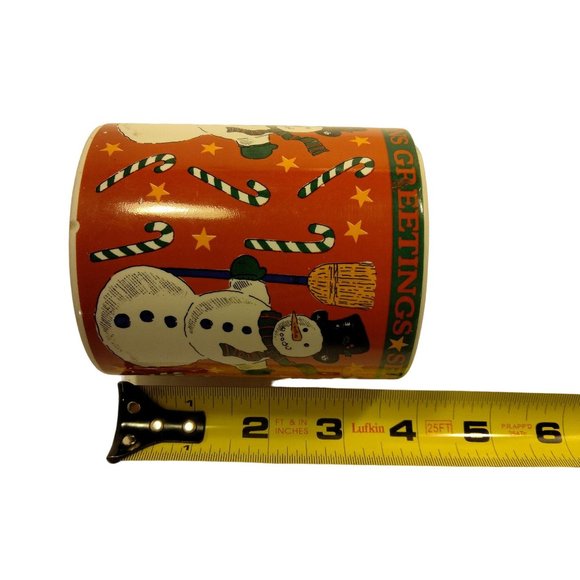 Riviera Van Beers Christmas Coffee Cup Seaseons Greetings Snowman Signature Mug - Picture 8 of 9